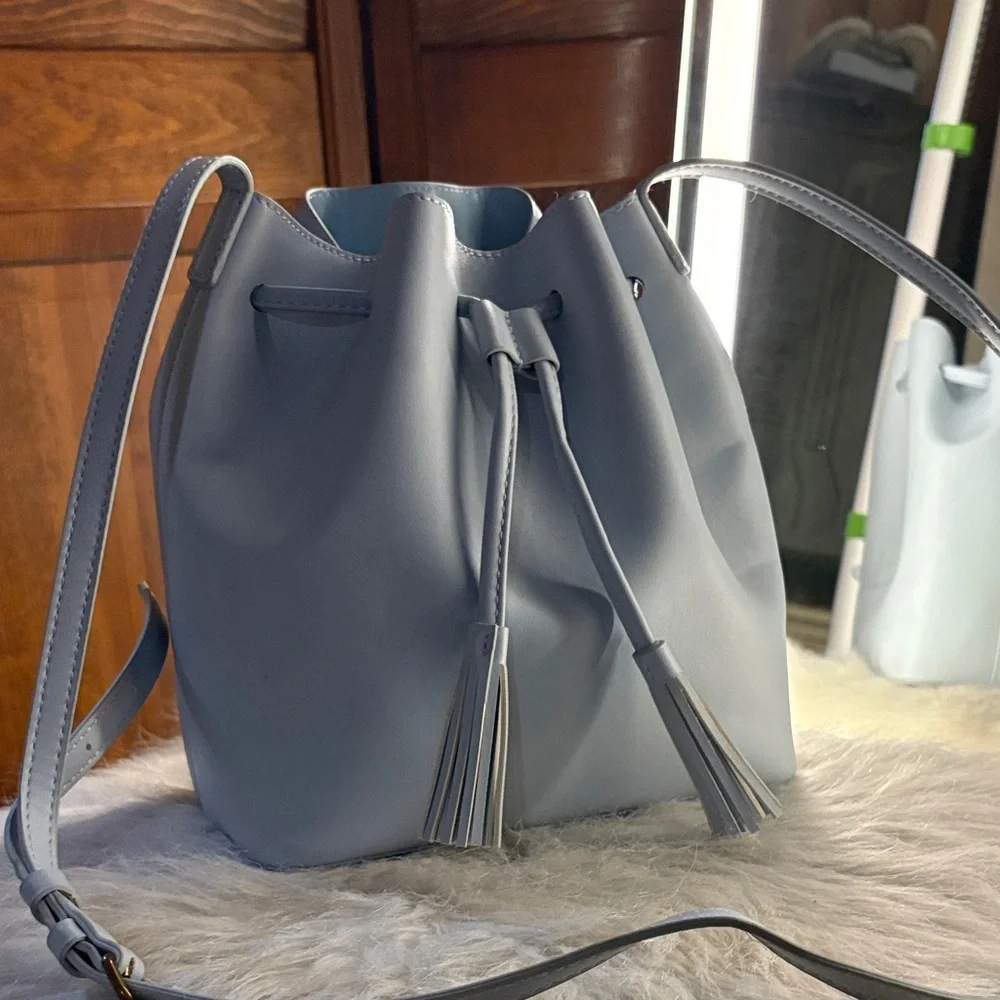 Elegant Baby blue J Crew Bucket Bag - Picture 1 of 6